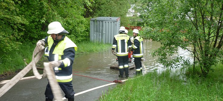 Einsatz bei Hochwasser